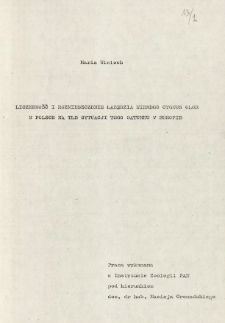 Liczebność i rozmieszczenie łabędzia niemego Cygnus olor w Polsce na tle sytuacji tego gatunku w Europie