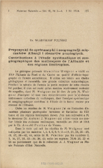 Przyczynki do systematyki i zoogeografji mięczak&oacute;w Albanji i obszar&oacute;w przyległych