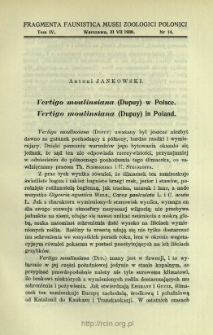 Vertigo moulinsiana (Dupuy) w Polsce = Vertigo moulinsiana (Dupuy) in Poland