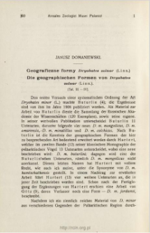 Geograficzne formy Dryobates minor (Linn.)