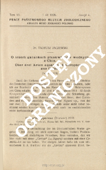 O trzech gatunkach pluskwiak&oacute;w wodnych z Chin