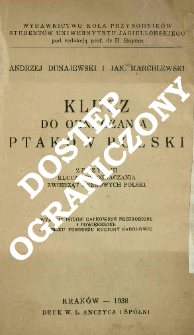 Klucz do oznaczania ptak&oacute;w Polski