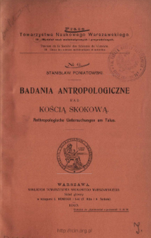 Badania antropologiczne nad kością skokową