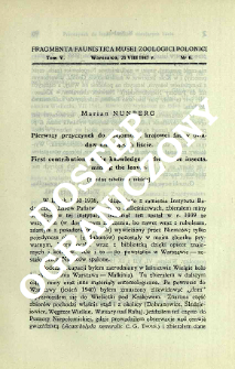 Pierwszy przyczynek do znajomości krajowej fauny owad&oacute;w minujących liście = First contribution to the knowledge of the native insects, mining the leaves