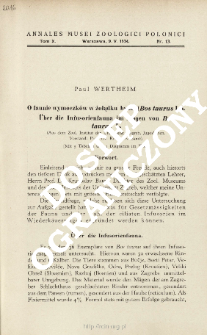 &Uuml;ber die Infusorienfauna im Magen von Bos taurus L. : (Aus dem Zool. Institut der Universit&auml;t Zagreg, Jugoslavien. Vorstand: Prof. Dr. Krunoslav Babić)