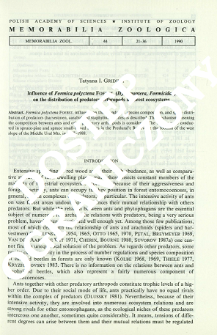 Influence of Formica polyctena Foerst. (Hymenoptera, Formicidae) on the distribution of predatory arthropods in forest ecosystems