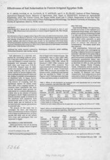 Effectiveness of soil solarization in furrow-irrigated Egyptian soils