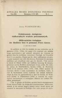 Diff&eacute;renciation &eacute;cologique des Rotif&egrave;res dans le psammon d'eaux douces