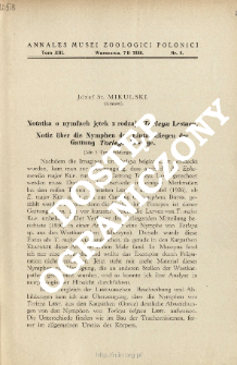 Notiz &uuml;ber die Nymphen der Eintagsfliegen der Gattung Torleya Lestage