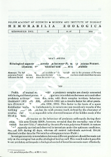 Ethological aspects of interrelation between Formica polyctena Foerst. (Hymenoptera, Formicidae) and spiders and carabids