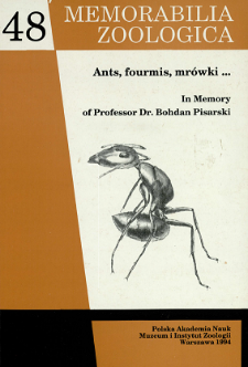 Ants, fourmis, mr&oacute;wki... : in memory of professor Dr. Bohdan Pisarski - contents
