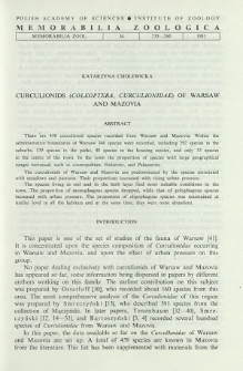 Curculionids (Coleoptera, Curculionidae) of Warsaw and Mazovia