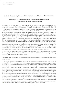 Breeding bird community of a primaeval temperate forest (Białowieża National Park, Poland)