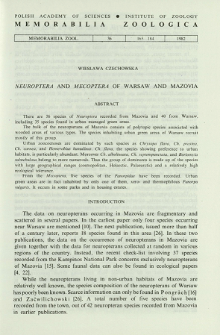 Neuroptera and Mecoptera of Warsaw and Mazovia