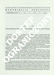 The international network for urban ecology - the way forward in Europe