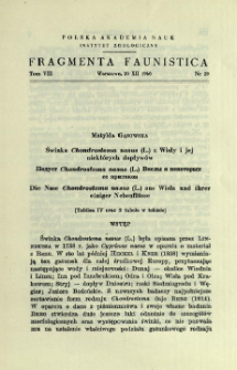 Świnka Chondrostoma nasus (L.) z Wisły i jej niekt&oacute;rych dopływ&oacute;w = Podust Chondrostoma nasus (L.) Visly i nekotoryh ee pritokov