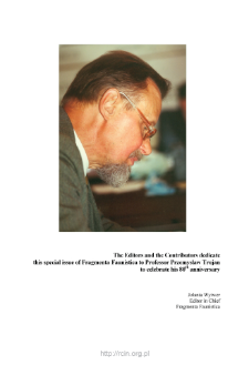 Professor Przemysław Trojan's 80th anniversary