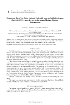Heleomyzid flies of the Ojc&oacute;w National Park, with notes on Suillia lineitergum (Pandell&eacute;, 1901) - a species new to the fauna of Poland (Diptera: Heleomyzidae)
