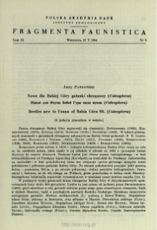 Nowe dla Babiej G&oacute;ry gatunki chrząszczy (Coleoptera) = Novye dl&acirc; Fauny Babej Gury vidy žukov (Coleoptera)