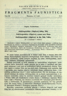 Dolichopodidae (Diptera) doliny Nidy = Dolichopodidae (Diptera) doliny reki Nidy