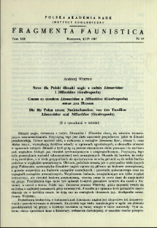 Nowe dla Polski ślimaki nagie z rodzin Limacidae i Milacidae (Gastropoda) = Slizni iz semejstv Limacidae i Milacidae (Gastropoda) novye dl&acirc; Pol'&scaron;i