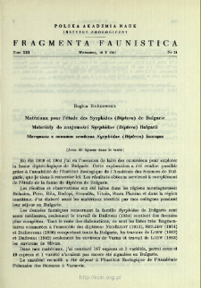 Mat&eacute;riaux pour l'&eacute;tude des Syrphides (Diptera) de Bulgarie = Materiały do znajomości Syrphidae (Diptera) Bułgarii