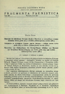 Materiały do ichtiofauny Strwiąża (dopływ Dniestru) ze szczeg&oacute;lnym uwzględnieniem Gobio gobio (L.) i Cobitis (Sabanejewia) aurata (Fil.) = Materialy po ihtiofaune Strv&acirc;ža (pritok Dnestra) s osobym učetom Gobio gobio (L.) i Cobitis (Sabanejewia) aurata (Fil.)