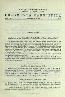 Contribution to the Knowledge of Histeridae of Korea (Coleoptera)