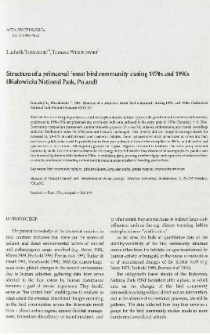 Structure of a primaeval forest bird community during 1970s and 1990s (Białowieża National Park, Poland)