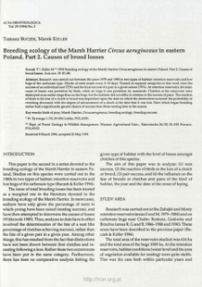 Breeding ecology of the Marsh Harrier Circus aeruginosus in eastern Poland. Cz. 2, Causes of brood losses