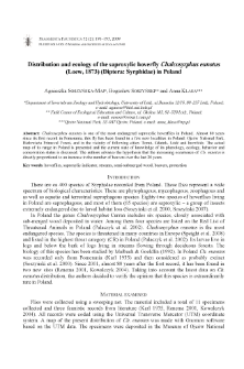 Distribution and ecology of the saproxylic hoverfly Chalcosyrphus eunotus (Loew, 1873) (Diptera: Syrphidae) in Poland