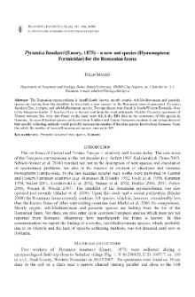 Pyramica baudueri (Emery, 1875) - a new ant species (Hymenoptera: Formicidae) for the Romanian fauna
