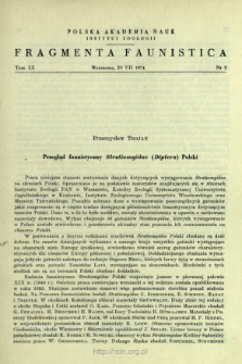 Przegląd faunistyczny Stratiomyidae (Diptera) Polski