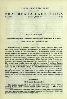 Carabids (Coleoptera, Carabidae) of the Vistula escarpment in Warsaw