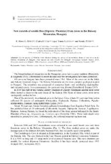 New records of scuttle flies (Diptera: Phoridae) from caves in the Bakony Mountains, Hungary