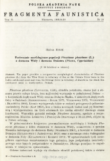 Por&oacute;wnanie morfologiczne populacji Phoxinus phoxinus (L.) z dorzecza Wisły i dorzecza Dniestru (Pisces, Cyprinidae)