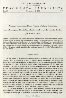Ants (Hymenoptera, Formicoidea) of moist meadows on the Mazovian Lowland
