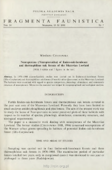 Neuropterans (Neuropteroidea) of linden-oak-hornbeam and thermophilous oak forests of the Mazovian Lowland