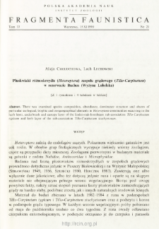 Pluskwiaki r&oacute;żnoskrzydłe (Heteroptera) zespołu grądowego (Tilio-Carpinetum) w rezerwacie Bachus (Wyżyna Lubelska)
