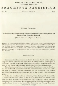 Coccinellidae (Coleoptera) of linden-oak-hornbeam and thermophilous oak forests of the Mazovian Lowland