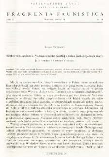 S&oacute;wkowate (Lepidoptera, Noctuidae) Kotliny Kolskiej w dolinie środkowego biegu Warty