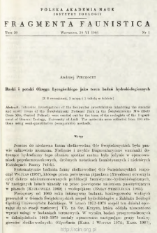 Rzeki i potoki Okręgu Łysog&oacute;rskiego jako teren badań hydrobiologicznych