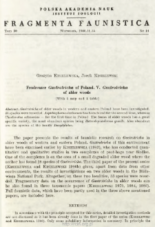 Freshwater Gastrotricha of Poland. 5. Gastrotricha of alder woods