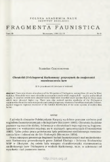 Chruściki (Trichoptera) Karkonoszy: przyczynek do znajomości rozmieszczenia larw