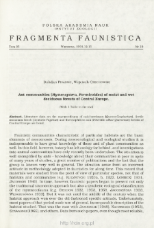 Ant communities (Hymenoptera, Formicoidea) of moist and wet deciduous forests of Central Europe
