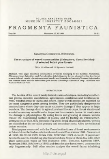 The structure of weevil communities (Coleoptera, Curculionidae) of selected Polish pine forests