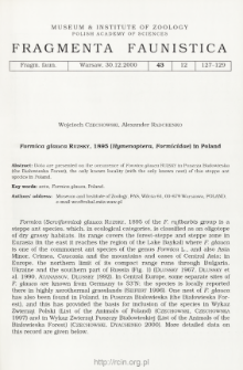 Formica glauca Ruzsky, 1895 (Hymenoptera, Formicidae) in Poland