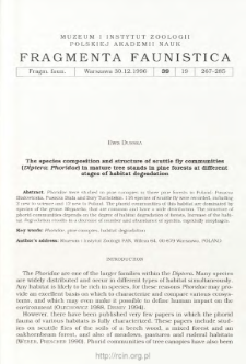 The species composition and structure of scuttle fly communities (Diptera: Phoridae) in mature tree stands in pine forests at different stages of habitat degradation