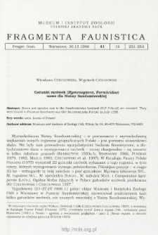 Gatunki mr&oacute;wek (Hymenoptera, Formicidae) nowe dla Niziny Sandomierskiej