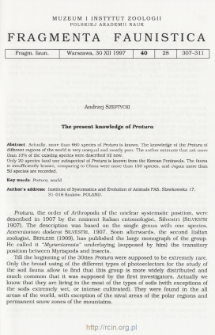 The present knowledge of Protura